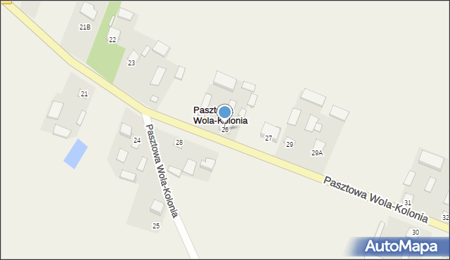 Pasztowa Wola-Kolonia, Pasztowa Wola-Kolonia, 26, mapa Pasztowa Wola-Kolonia