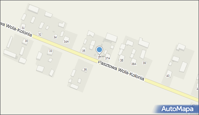 Pasztowa Wola-Kolonia, Pasztowa Wola-Kolonia, 37, mapa Pasztowa Wola-Kolonia