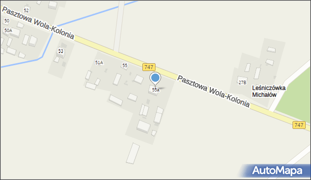 Pasztowa Wola-Kolonia, Pasztowa Wola-Kolonia, 55a, mapa Pasztowa Wola-Kolonia