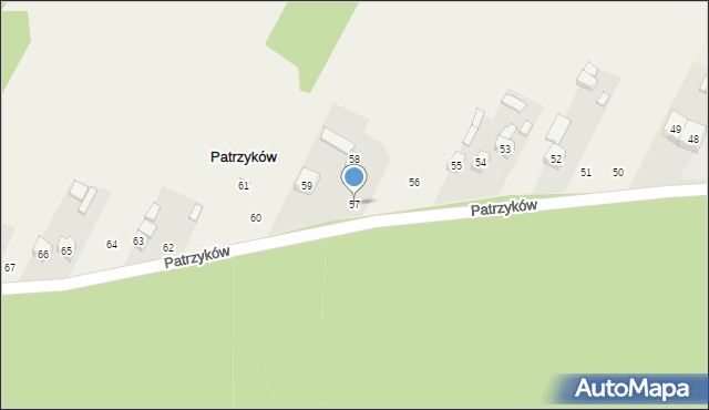Patrzyków, Patrzyków, 57, mapa Patrzyków