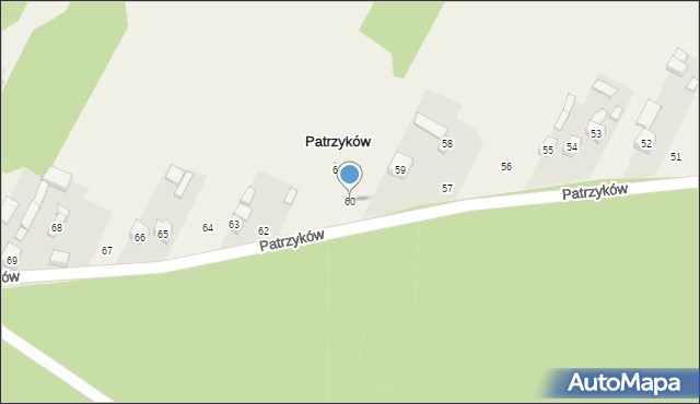 Patrzyków, Patrzyków, 60, mapa Patrzyków