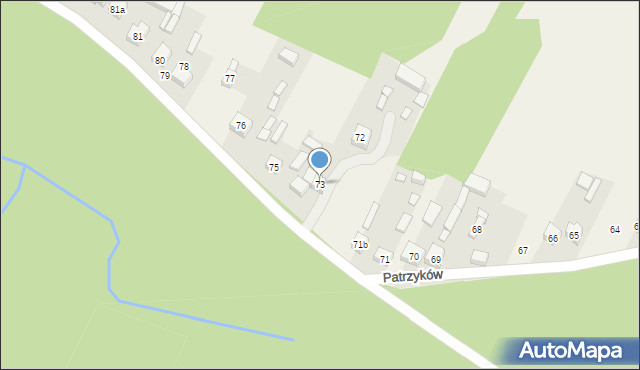 Patrzyków, Patrzyków, 73, mapa Patrzyków