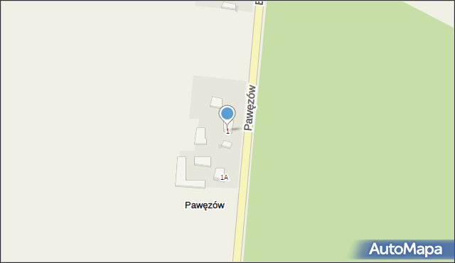 Pawęzów, Pawęzów, 1, mapa Pawęzów