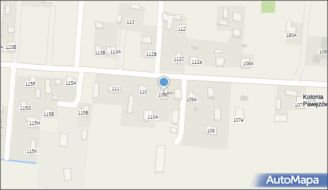 Pawęzów, Pawęzów, 109C, mapa Pawęzów