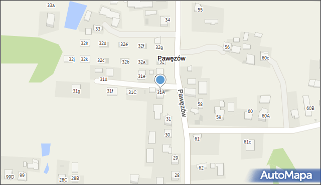 Pawęzów, Pawęzów, 31A, mapa Pawęzów