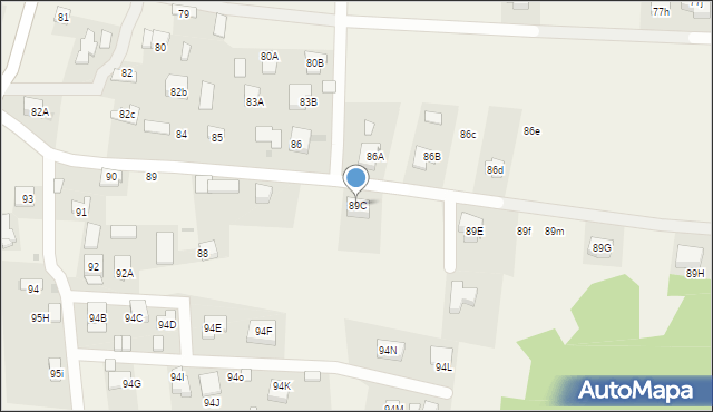 Pawęzów, Pawęzów, 89C, mapa Pawęzów