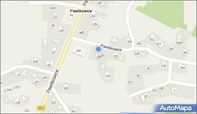 Pawlikowice, Pawlikowice, 109, mapa Pawlikowice