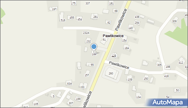 Pawlikowice, Pawlikowice, 144, mapa Pawlikowice