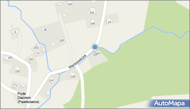 Pawlikowice, Pawlikowice, 216, mapa Pawlikowice