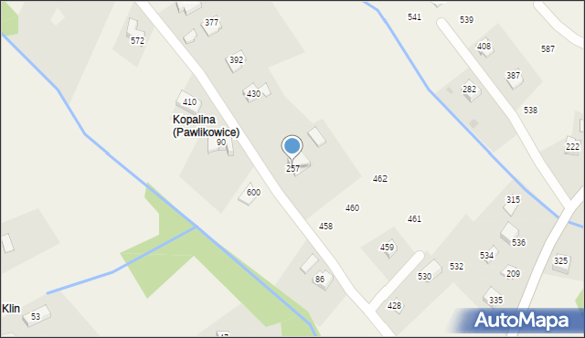 Pawlikowice, Pawlikowice, 257, mapa Pawlikowice
