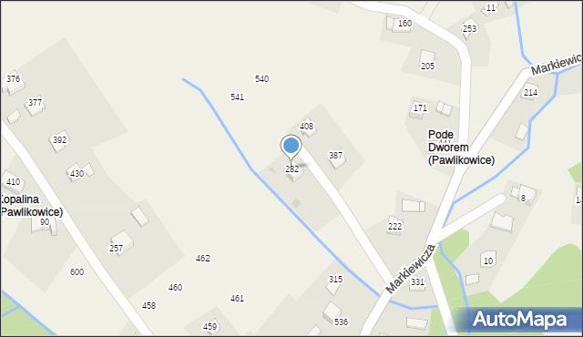 Pawlikowice, Pawlikowice, 282, mapa Pawlikowice