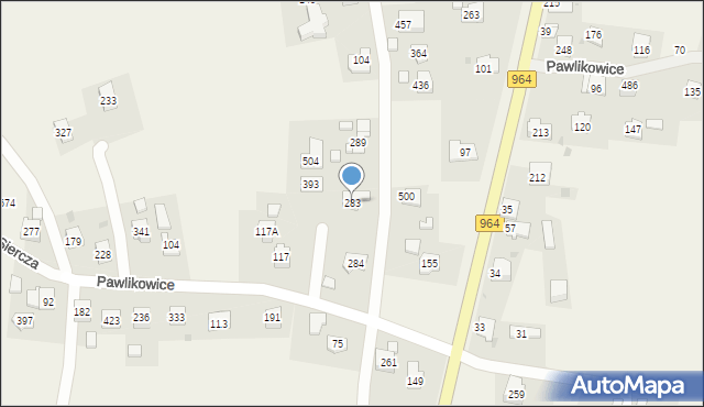 Pawlikowice, Pawlikowice, 283, mapa Pawlikowice