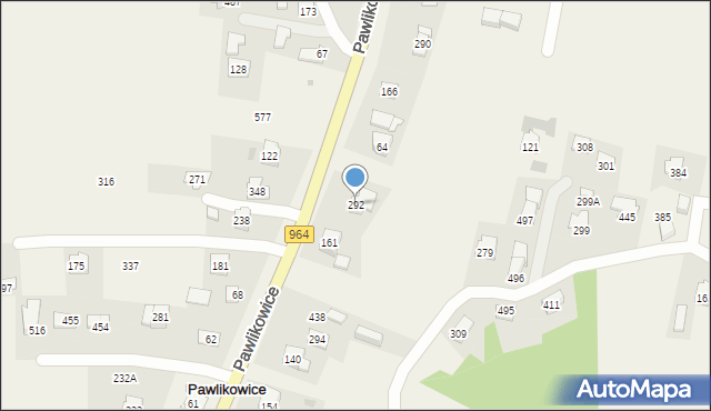 Pawlikowice, Pawlikowice, 292, mapa Pawlikowice
