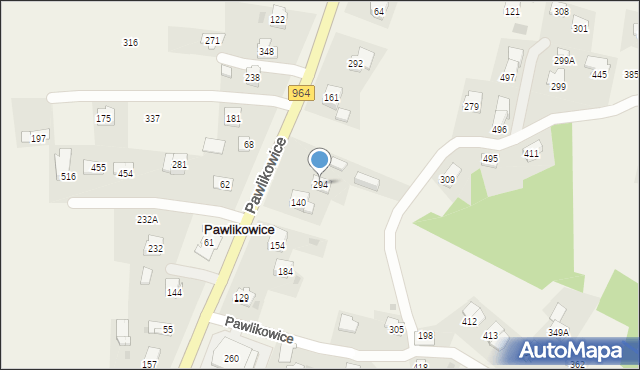 Pawlikowice, Pawlikowice, 294, mapa Pawlikowice