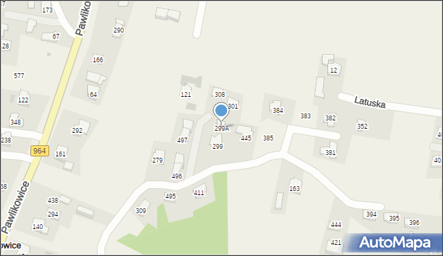 Pawlikowice, Pawlikowice, 299A, mapa Pawlikowice
