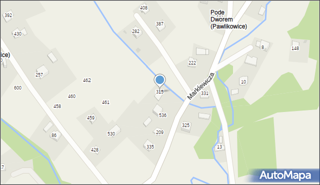 Pawlikowice, Pawlikowice, 315, mapa Pawlikowice