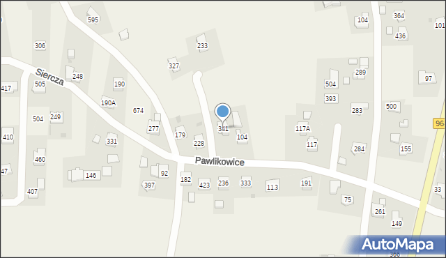 Pawlikowice, Pawlikowice, 341, mapa Pawlikowice
