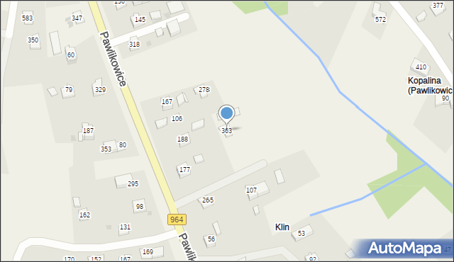 Pawlikowice, Pawlikowice, 363, mapa Pawlikowice