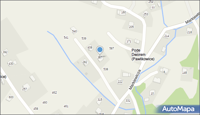 Pawlikowice, Pawlikowice, 387, mapa Pawlikowice