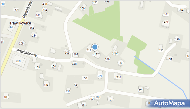 Pawlikowice, Pawlikowice, 413, mapa Pawlikowice