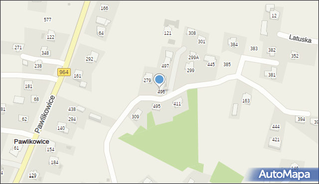 Pawlikowice, Pawlikowice, 496, mapa Pawlikowice