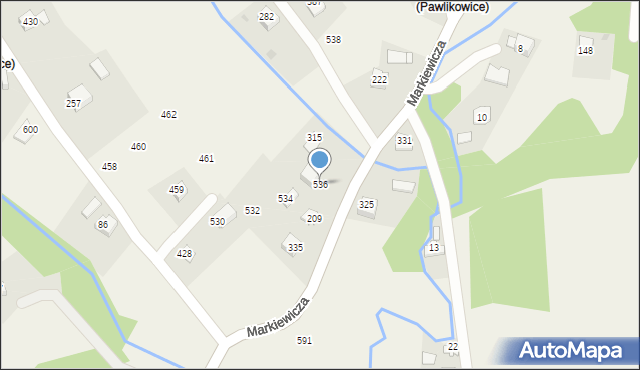 Pawlikowice, Pawlikowice, 536, mapa Pawlikowice