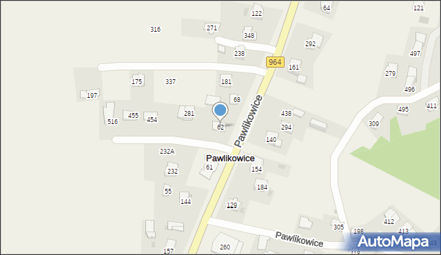 Pawlikowice, Pawlikowice, 62, mapa Pawlikowice