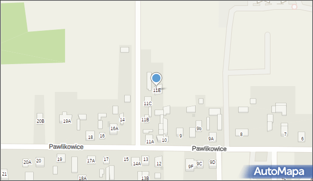 Pawlikowice, Pawlikowice, 11E, mapa Pawlikowice