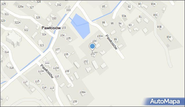 Pawłosiów, Pawłosiów, 101, mapa Pawłosiów