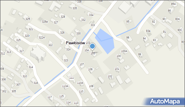 Pawłosiów, Pawłosiów, 105, mapa Pawłosiów