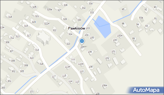 Pawłosiów, Pawłosiów, 107, mapa Pawłosiów