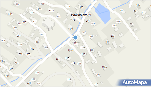 Pawłosiów, Pawłosiów, 111, mapa Pawłosiów