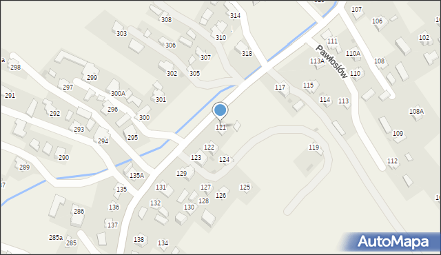 Pawłosiów, Pawłosiów, 121, mapa Pawłosiów