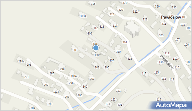 Pawłosiów, Pawłosiów, 306, mapa Pawłosiów