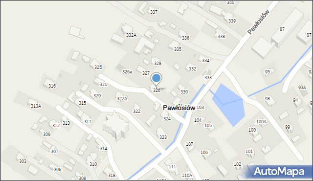 Pawłosiów, Pawłosiów, 326, mapa Pawłosiów