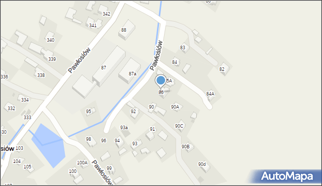 Pawłosiów, Pawłosiów, 86, mapa Pawłosiów
