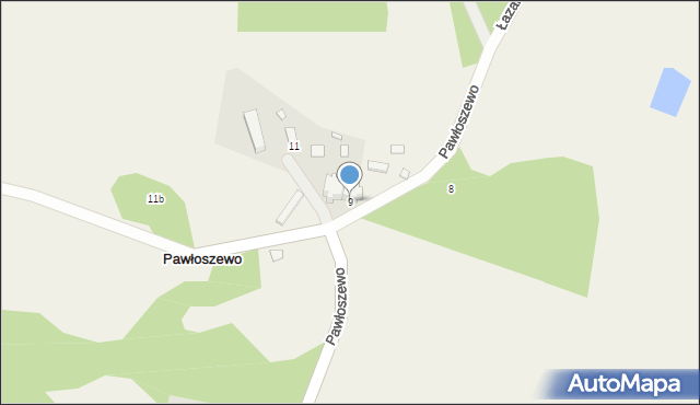 Pawłoszewo, Pawłoszewo, 9, mapa Pawłoszewo