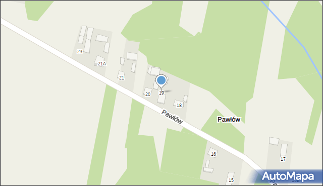 Pawłów, Pawłów, 19, mapa Pawłów