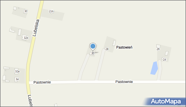 Pawłów, Pastownie, 30, mapa Pawłów