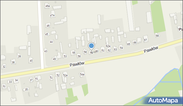 Pawłów, Pawłów, 59, mapa Pawłów