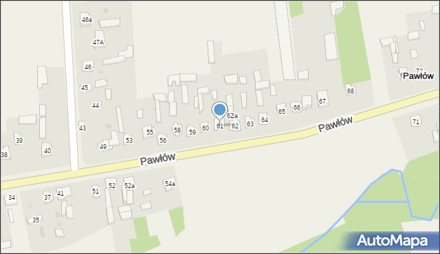 Pawłów, Pawłów, 61, mapa Pawłów