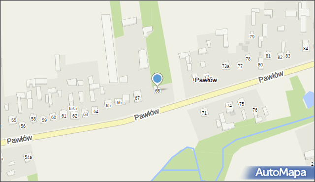 Pawłów, Pawłów, 68, mapa Pawłów