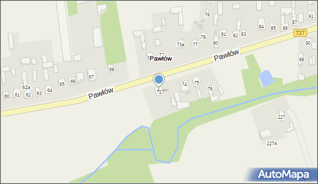 Pawłów, Pawłów, 71, mapa Pawłów