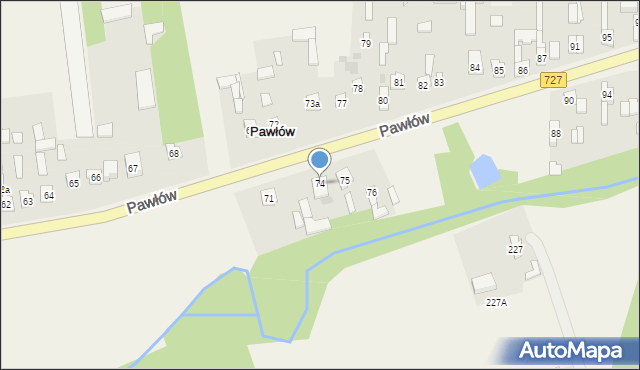 Pawłów, Pawłów, 74, mapa Pawłów