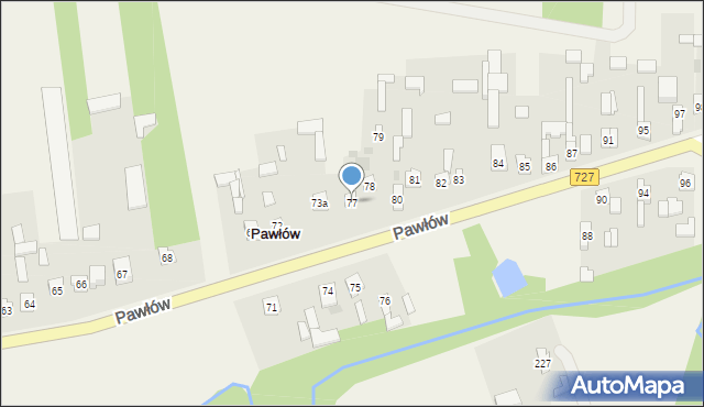 Pawłów, Pawłów, 77, mapa Pawłów