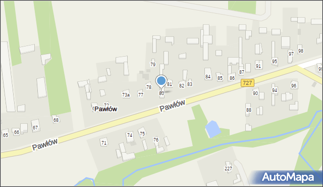 Pawłów, Pawłów, 80, mapa Pawłów