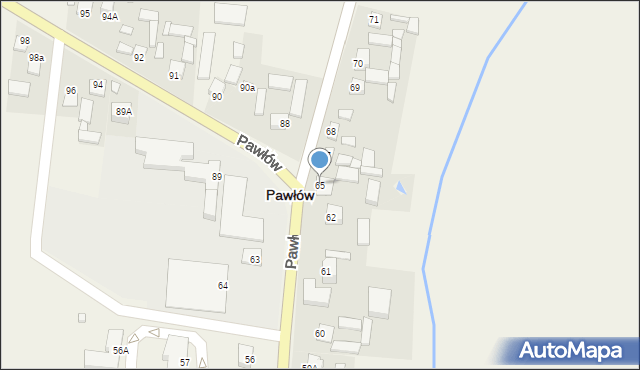 Pawłów, Pawłów, 65, mapa Pawłów