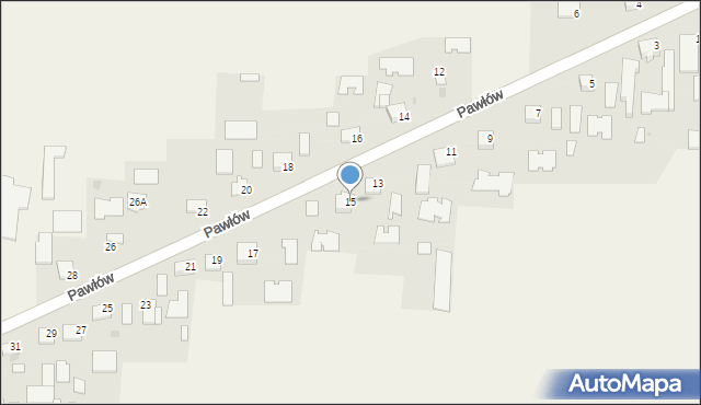 Pawłów, Pawłów, 15, mapa Pawłów