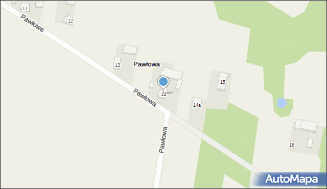 Pawłowa, Pawłowa, 14, mapa Pawłowa