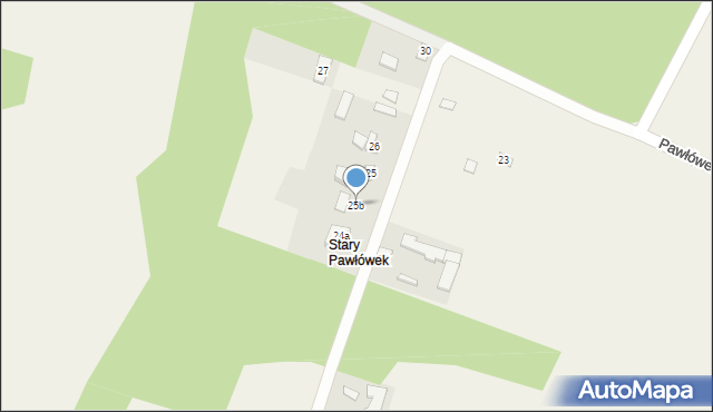 Pawłówek, Pawłówek, 25b, mapa Pawłówek